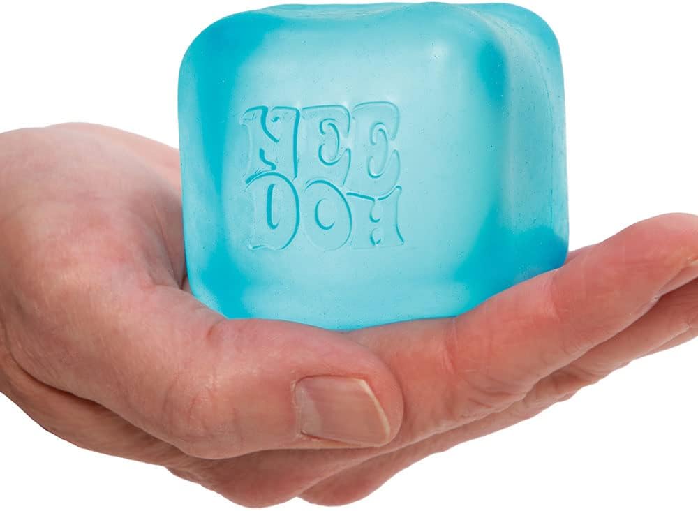 Schylling Needoh Nice Cube Sensory Toy with a Super Solid Squish - Always Returns to its Square Shape - Ages 3 and Up - 1 or 3 Pack Assorted Colours (Nice Cube, 1/3 Pack, Colours Chosen at Random)