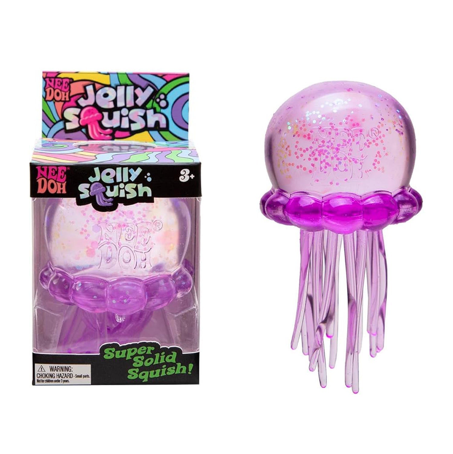 Schylling NeeDoh Jelly Squish - Stretchy Glitter Jellyfish Toy